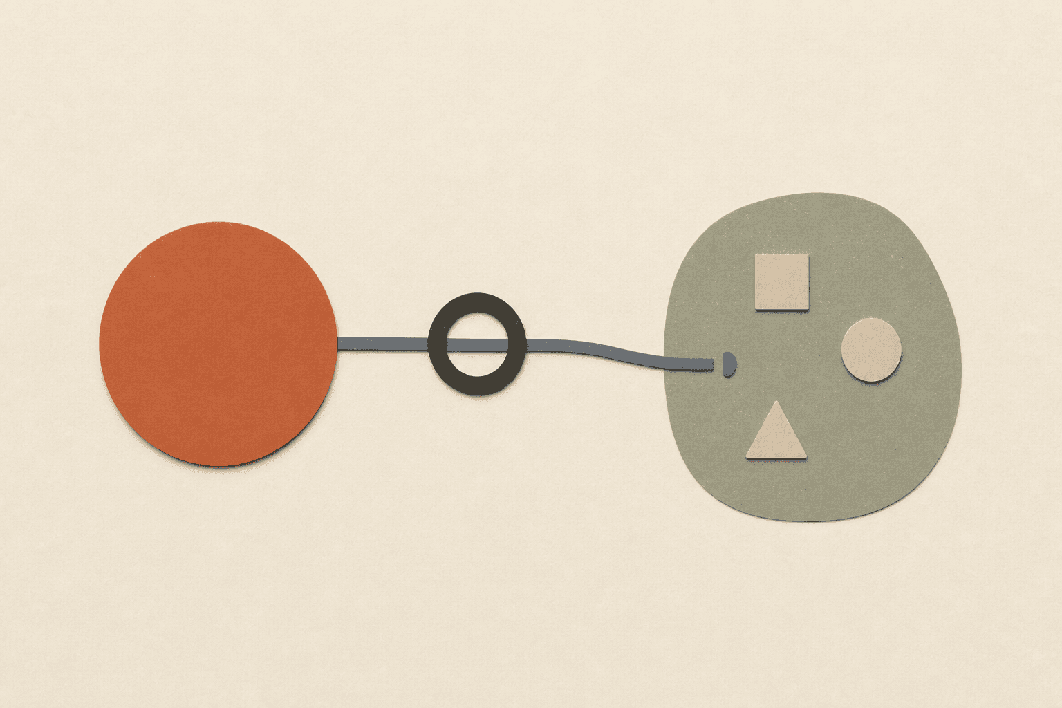 A burnt-clay authority token and charcoal agent identity remain separate while a narrow indigo grant leads to three scoped resources